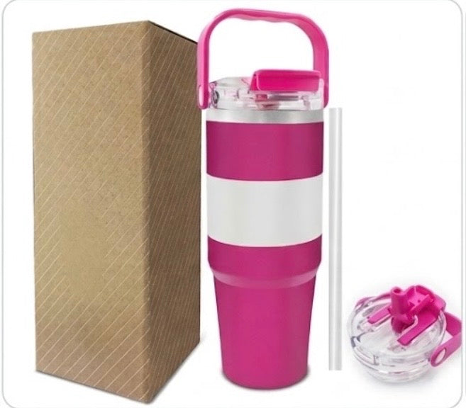 30oz Stainless Steel Insulated Tumbler – Double Wall with Lid & Straw