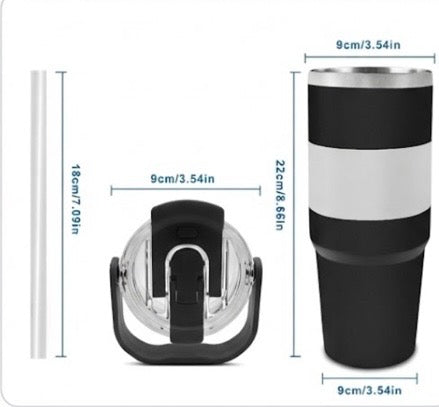 30oz Stainless Steel Insulated Tumbler – Double Wall with Lid & Straw