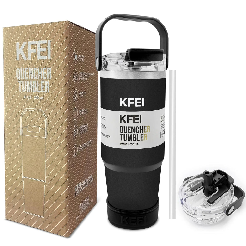30oz Stainless Steel Insulated Tumbler – Double Wall with Lid & Straw