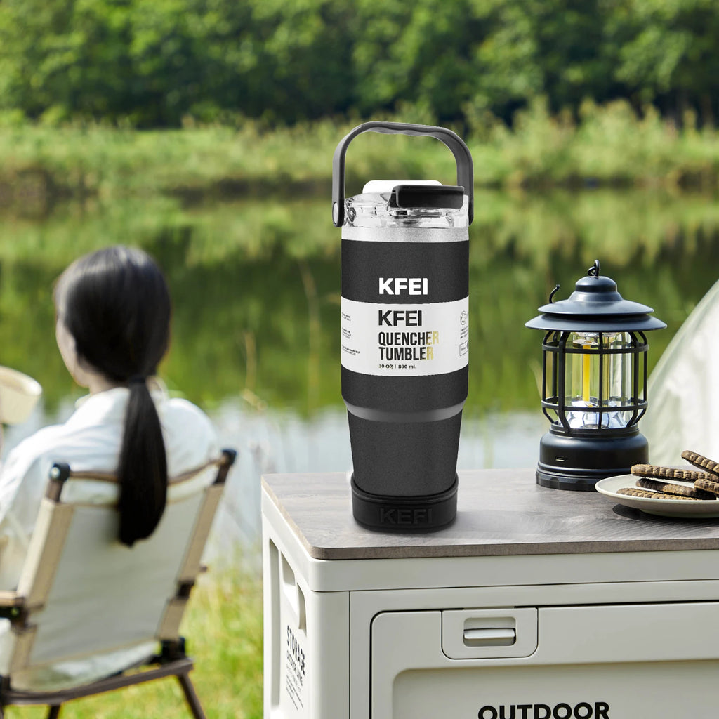 30oz Stainless Steel Insulated Tumbler – Double Wall with Lid & Straw