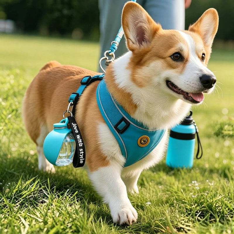 2-in-1 Portable Dog Water Bottle & Foldable Bowl – Leak-Proof Travel Pet Feeder