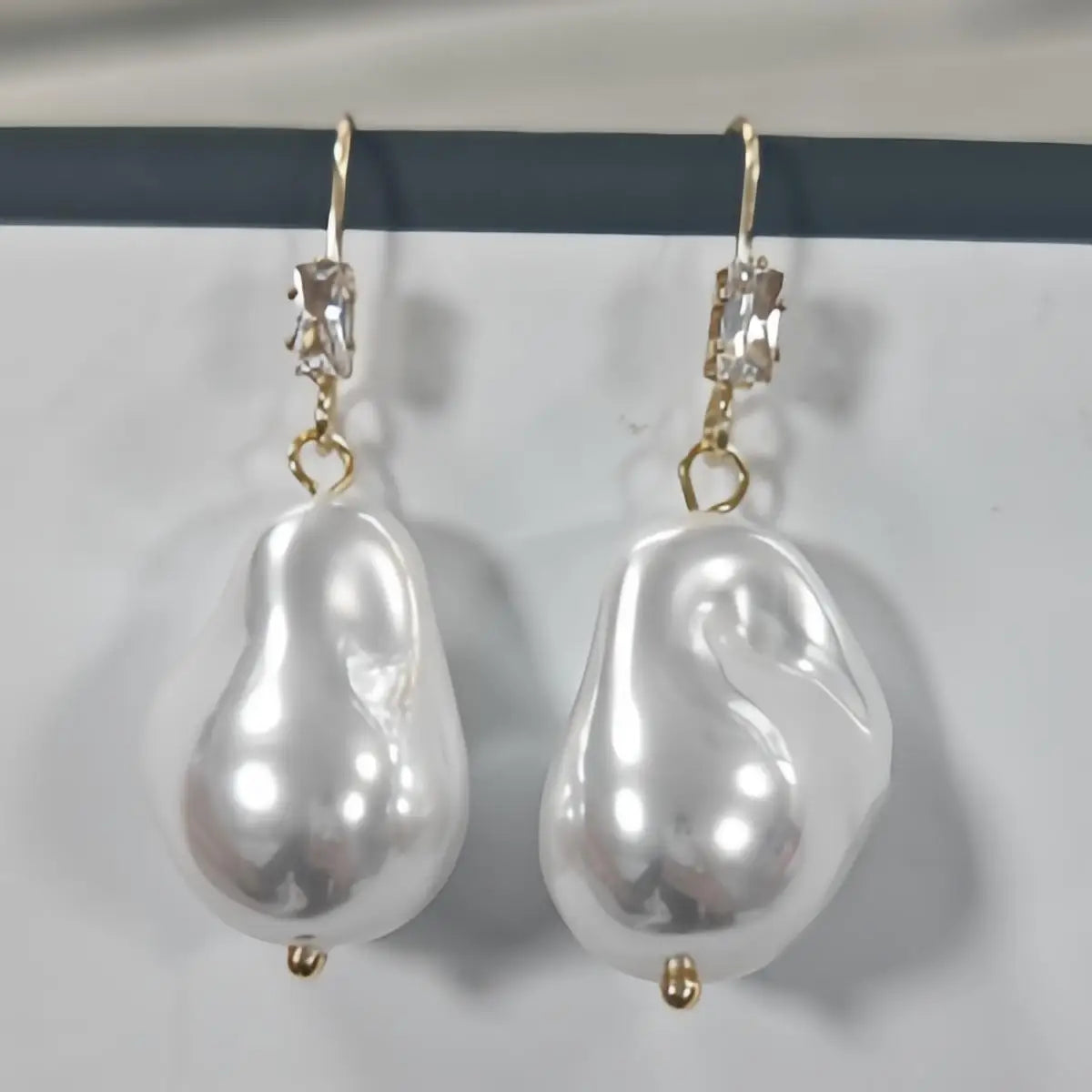 Pearl Drop Earrings – Gold-Tone Minimalist Wedding & Gift Jewelry