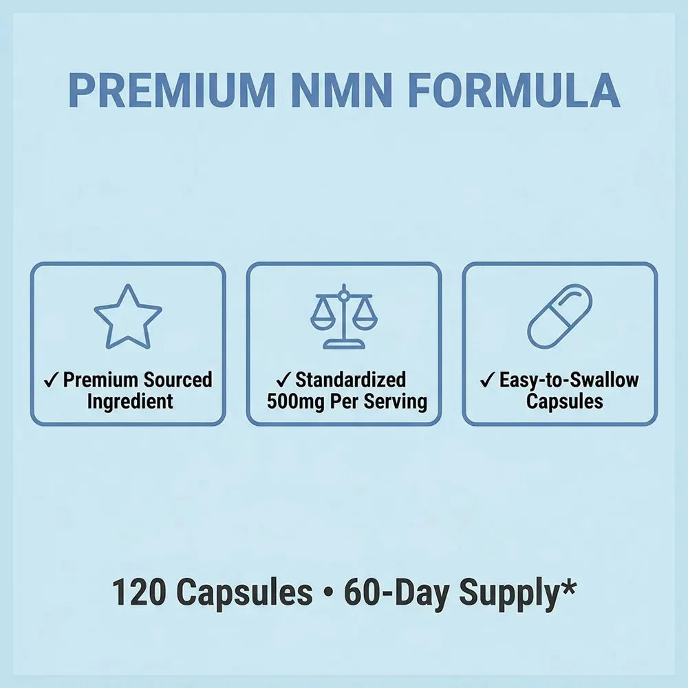 NMN Nicotinamide Mononucleotide - Reduces Wrinkles, Increases Skin Elasticity and Supports Cell Repair and Growth
