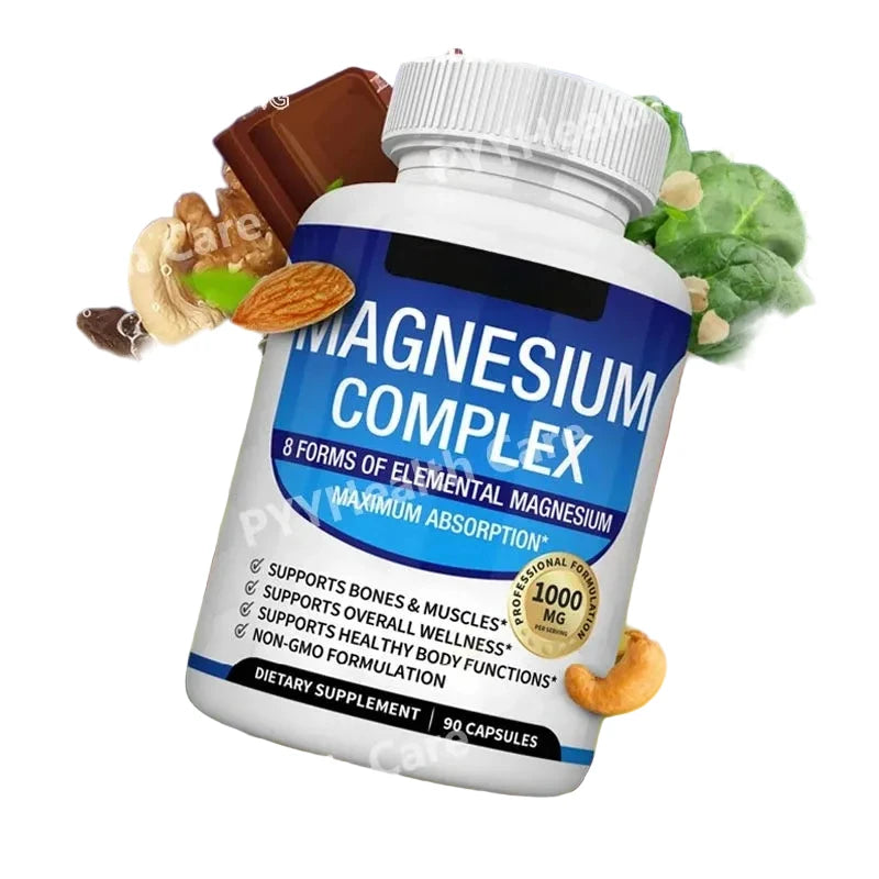 Magnesium Complex with Glycinate Citrate Malate Multiple Magnesium Forms 1000mg Daily Mineral Supplement Capsules