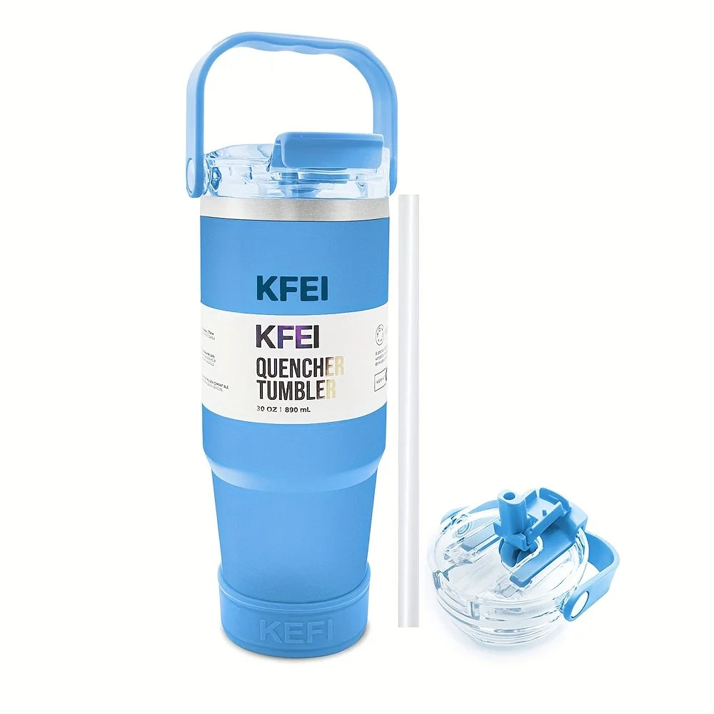 30oz Stainless Steel Insulated Tumbler – Double Wall with Lid & Straw