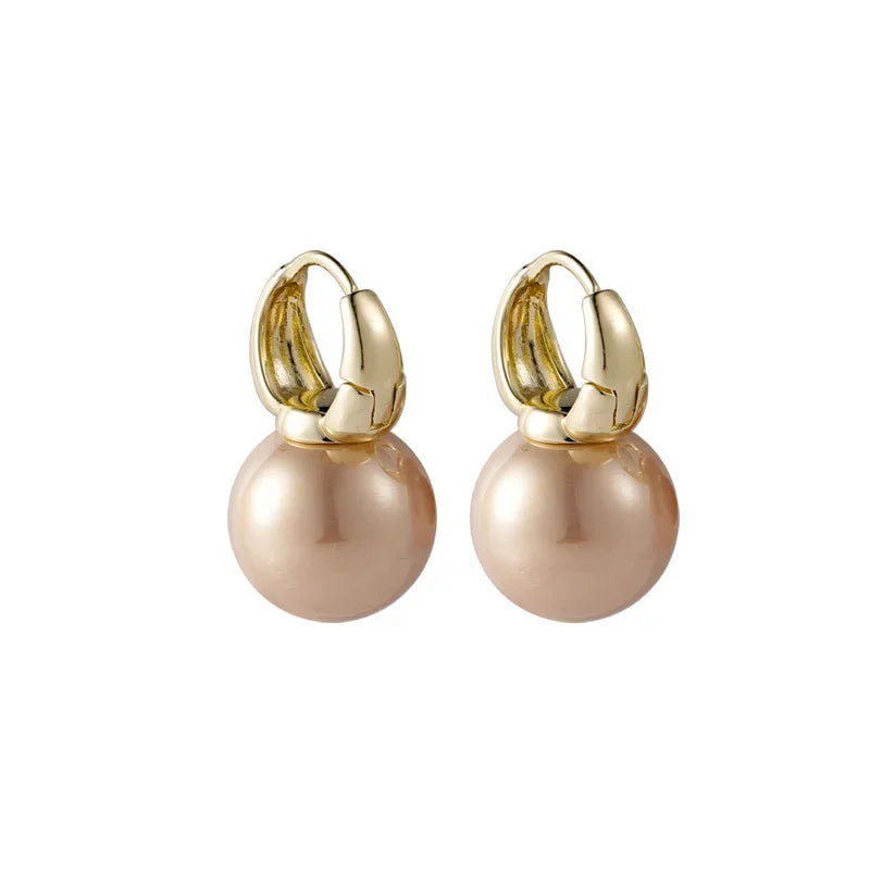 Pearl Drop Earrings – Gold-Tone Minimalist Wedding & Gift Jewelry