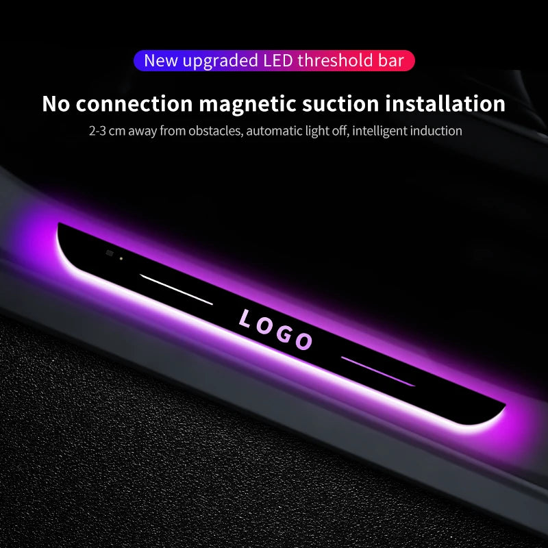 LED Car Door Sill Light – Custom Logo Projector Lamp with USB Power & Moving Welcome Light