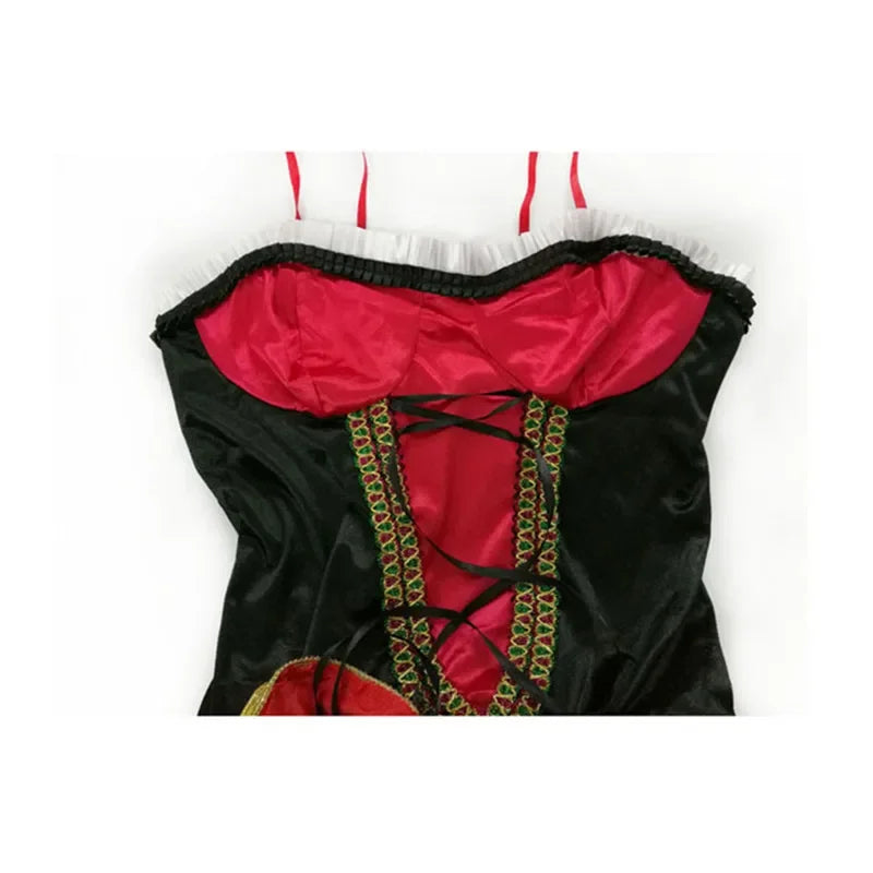 Women Little Red Riding Hood Costume Fancy Adult Halloween Cosplay Fantasia Carnival Fairy Tale Dress+Cloak Women Party Set