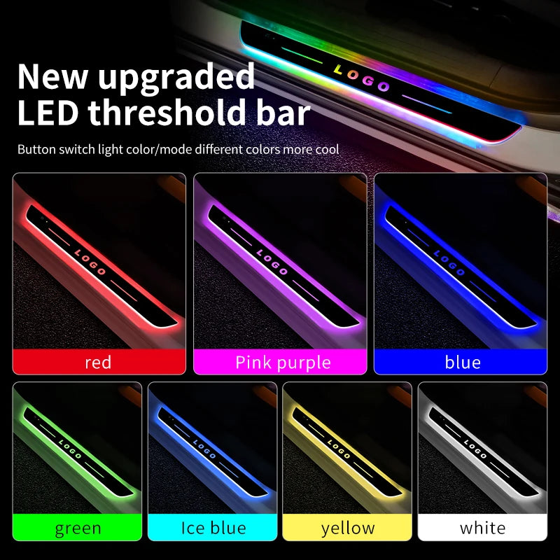 LED Car Door Sill Light – Custom Logo Projector Lamp with USB Power & Moving Welcome Light
