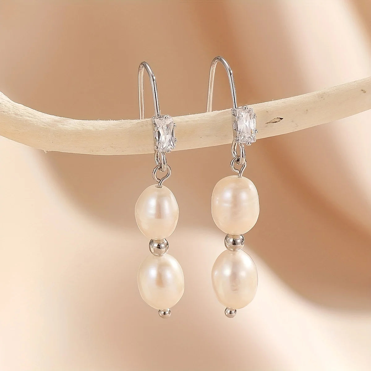 Pearl Drop Earrings – Gold-Tone Minimalist Wedding & Gift Jewelry